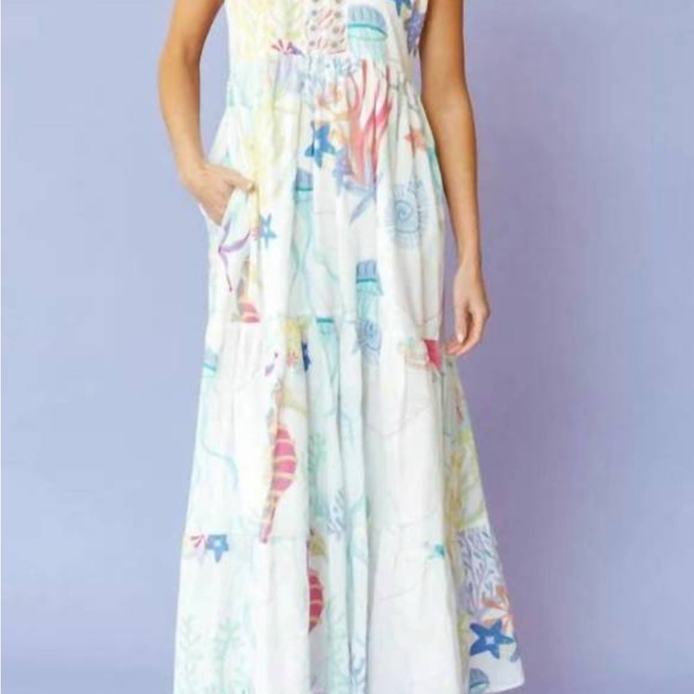 Colorful Sea-Themed Maxi Dress